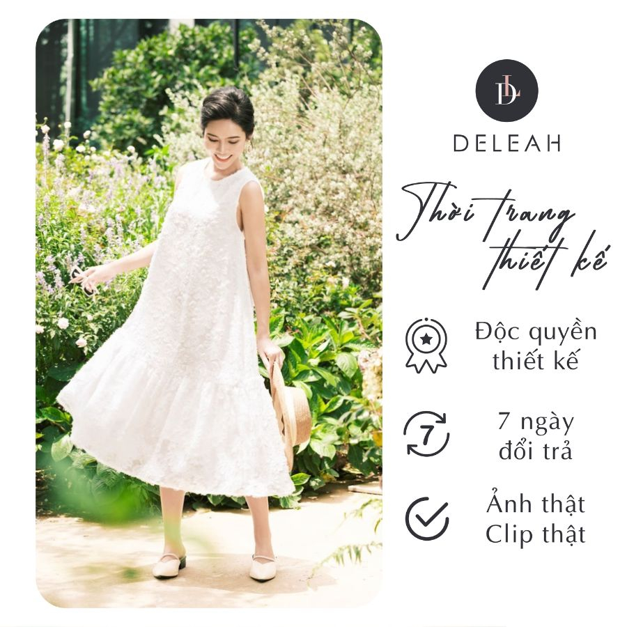 De Leah - Đầm Suông Đuôi Cá Hoa Xù - Thời trang thiết kế