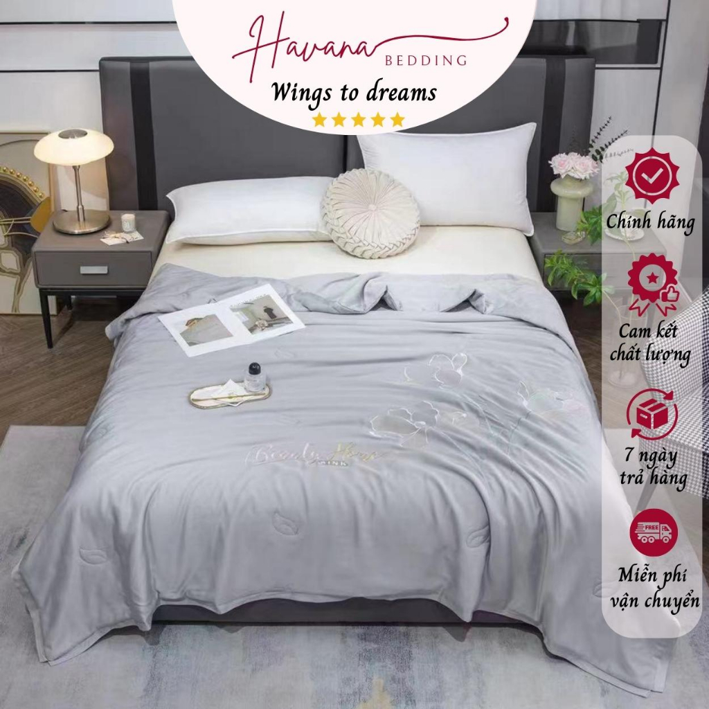 Chăn nùa hè tencel modal cool Havana Bedding mát lạnh mềm mịn kích thước 2m*2m3 êm ái bộ chăn ga sang trọng phòng ngủ