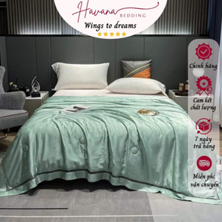 Chăn hè tencel 60s tơ tằm viền ren từ gỗ sồi tự nhiên mềm mại như lụa êm ái cải thiện giấc ngủ chăn mền hè lụa thái