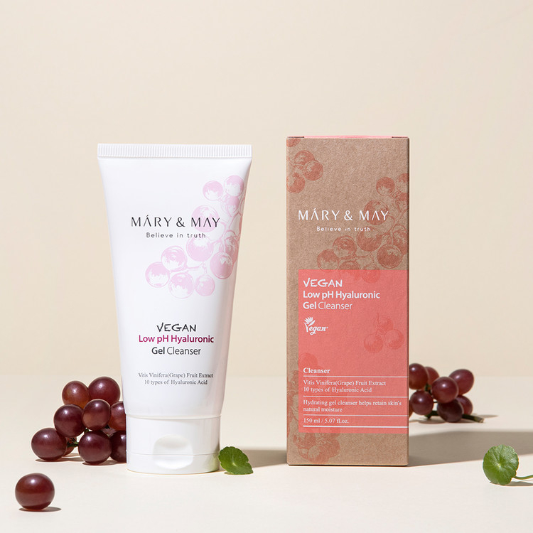 Sữa rửa mặt dạng Gel Mary&May Vegan Low pH Hyaluronic Gel Cleanser 50ml