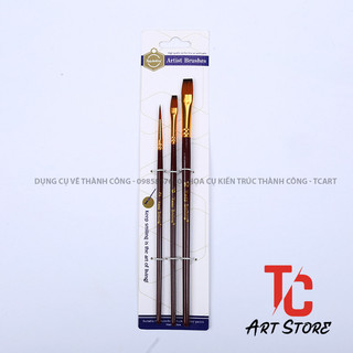 Bộ cọ 3 Cây Vẽ Màu nước, acrylic
