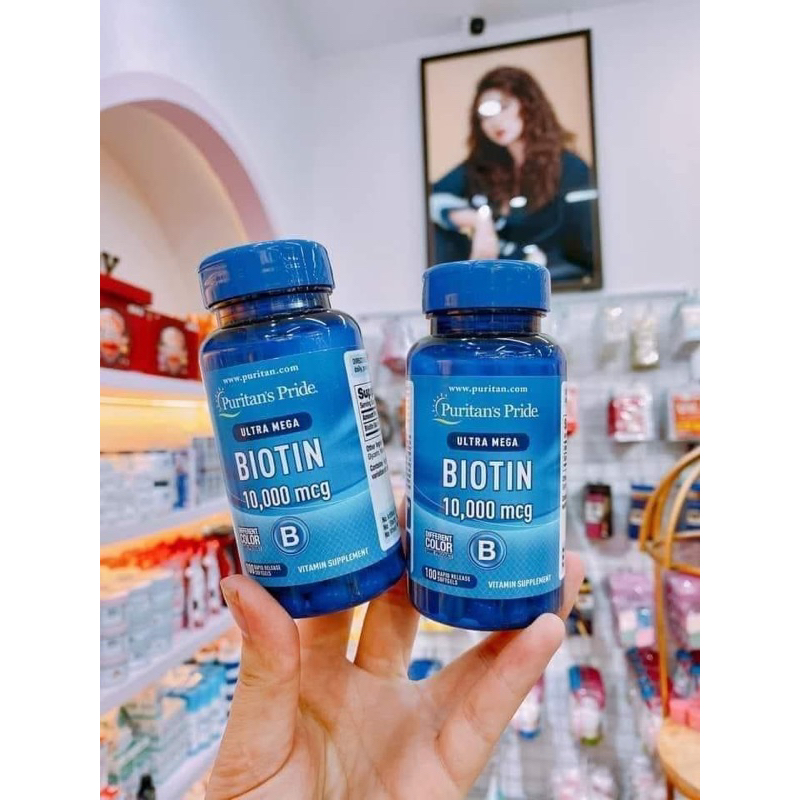 Viên uống giúp mọc tóc, giảm rụng tóc Puritan's Pride Ultra Mega Biotin 10000 mcg 100 viên của Mỹ
