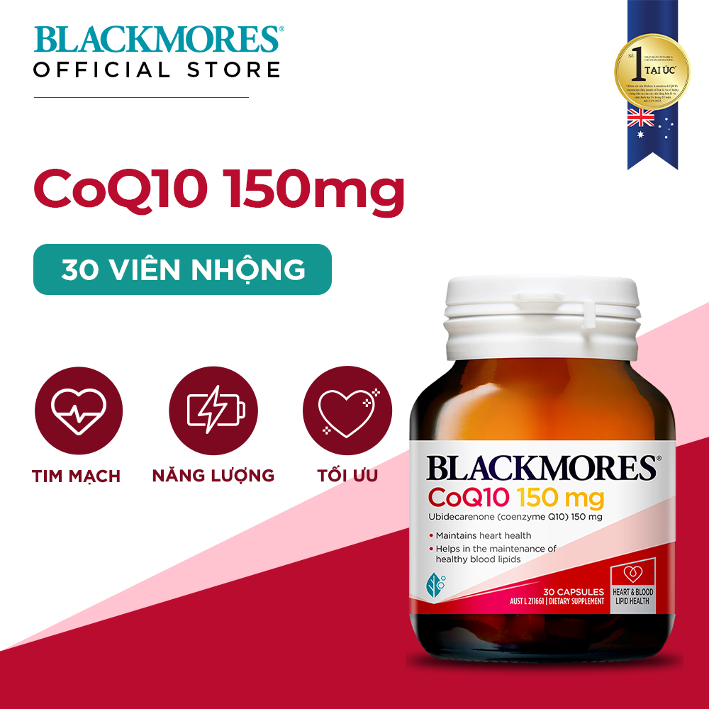 Viên Uống Bổ Tim Hỗ Trợ Sức Khỏe Blackmores CoQ10 150mg Lọ 30 Viên