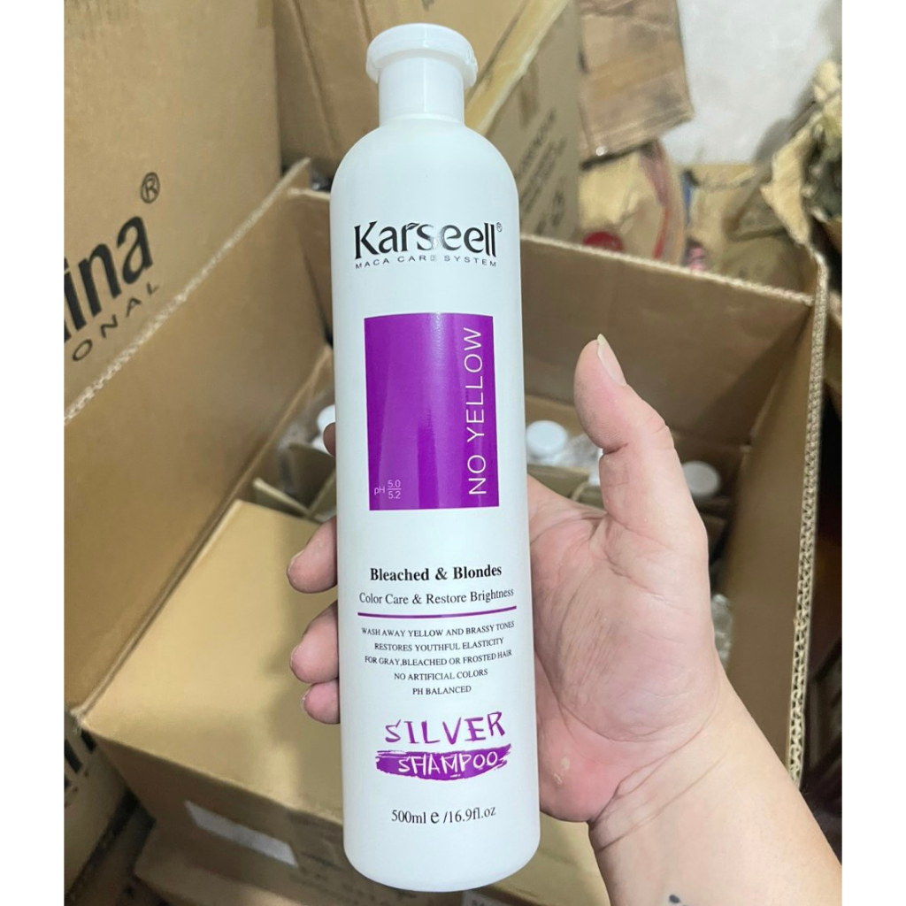 Dầu gội tím khử vàng Karseell Silver Shampoo 500ML