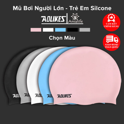 Mũ Bơi Nón Bơi Người Lớn Silicone Siêu Co Giãn Hãng Aolikes AL5010 – Chọn Màu, Siêu Bền, Mềm, Chống Thấm Nước