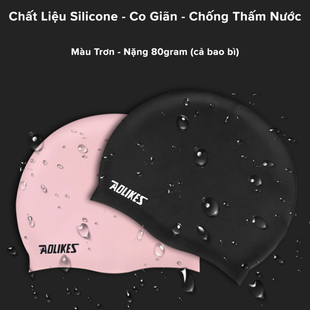 Mũ Bơi Nón Bơi Người Lớn Silicone Siêu Co Giãn Hãng Aolikes AL5030 – Chọn Màu, Siêu Bền, Mềm, Chống Thấm Nước
