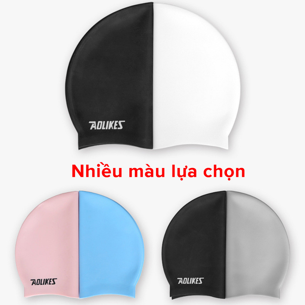 Mũ Bơi Nón Bơi Người Lớn Silicone Siêu Co Giãn Hãng Aolikes AL5030 – Chọn Màu, Siêu Bền, Mềm, Chống Thấm Nước