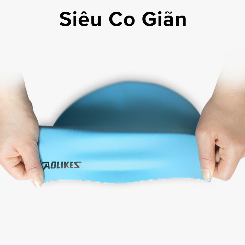 Mũ Bơi Nón Bơi Người Lớn Silicone Siêu Co Giãn Hãng Aolikes AL5030 – Chọn Màu, Siêu Bền, Mềm, Chống Thấm Nước