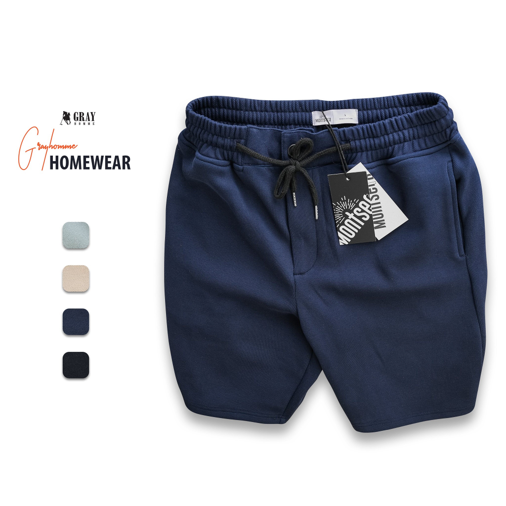 Quần ĐÙI nỉ Nam Nữ GRAYHOMME chất nỉ Cotton CRAB (BSN002)