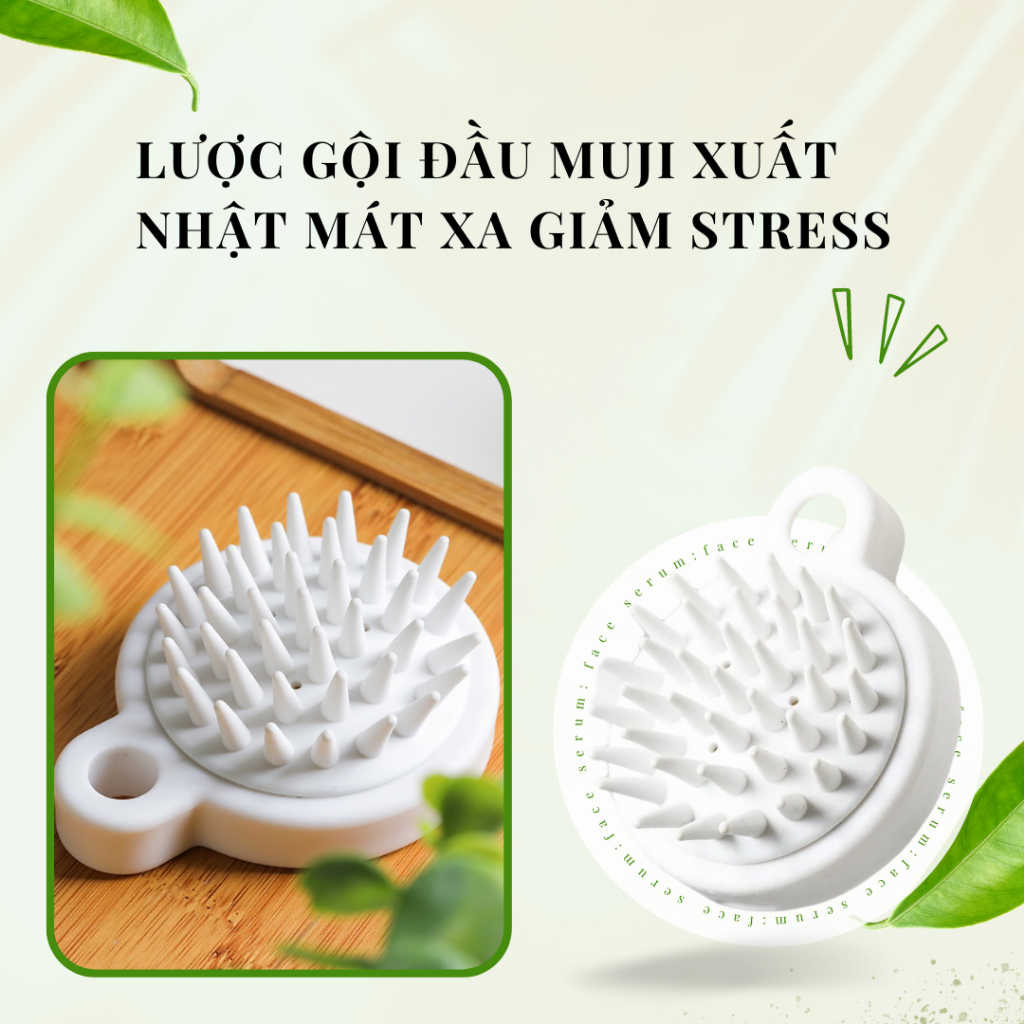 Lược Gội Đầu Muji Xuất Nhật Mát Xa Giảm Stress, Làm Sạch Da Đầu, Kích Thích Mọc Tóc