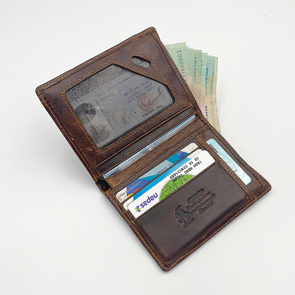 Ví nam Cef03, bóp da bò nappa cao cấp siêu bền dáng đứng thiết kế nhỏ gọn nhiều ngăn bảo hành 06 tháng - Zen Leather
