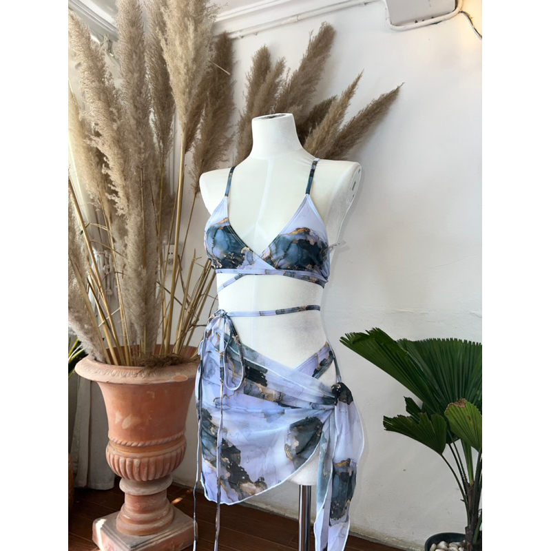 BIKINI 3 MẢNH HOẠ TIẾT VÂN ĐÁ