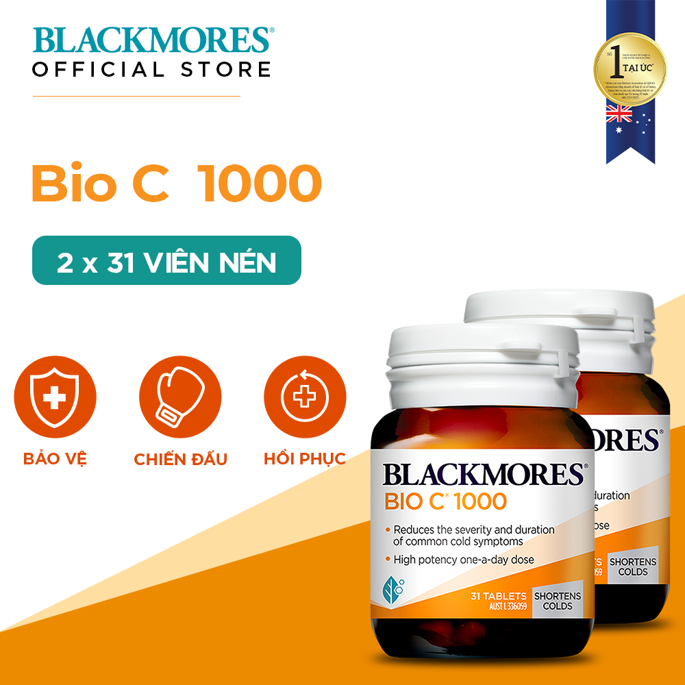 Combo 2 Viên Uống Bổ Sung Vitamin C Blackmores Bio C 1000mg 31 Viên/Lọ