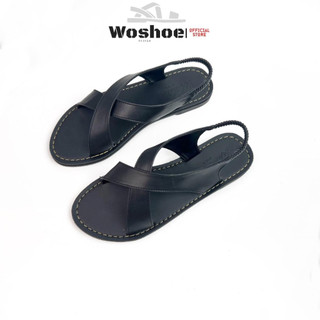 Giày sandal nữ quai chéo đế bệt hậu chung WOSHOE size 34-42