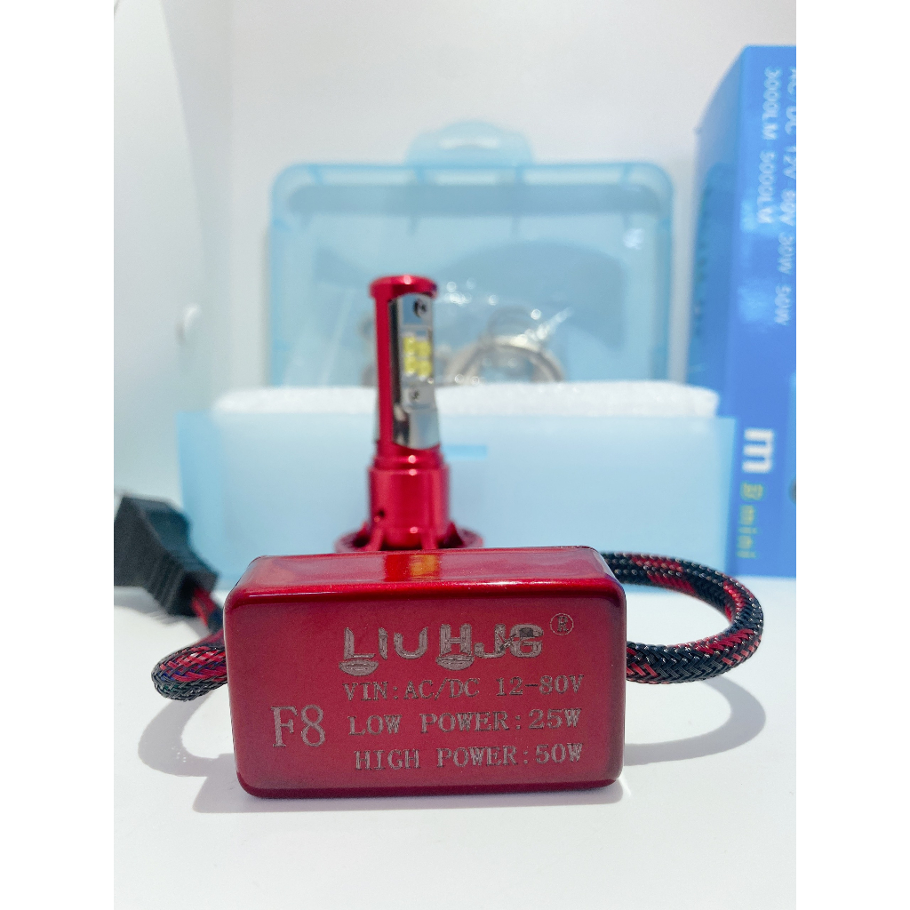 Đèn pha led 8 tim G8 HJG siêu sáng 50w dùng cho xe máy