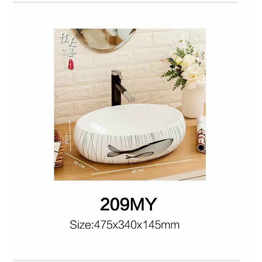 Lavabo nhà tắm trắng hình cá, chậu đẹp lavabo