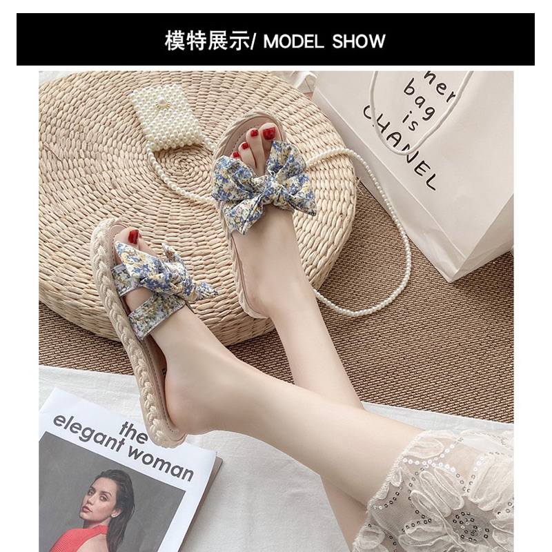 Dép lê nữ đế thấp đính hoạ tiết nơ hoa ngọt ngào ♦️♦️ HOT 2023 ♦️♦️ MSP: 0320
