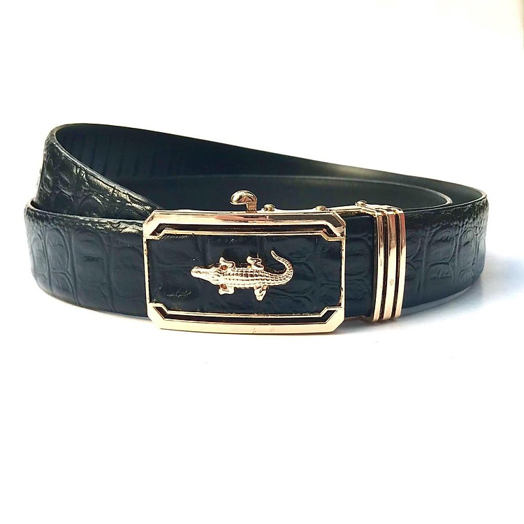 Thắt lưng nam ADL04, nịt bụng nam da bò dập vân cá sấu mặt khóa tự động hợp kim sang trọng - Zen Leather