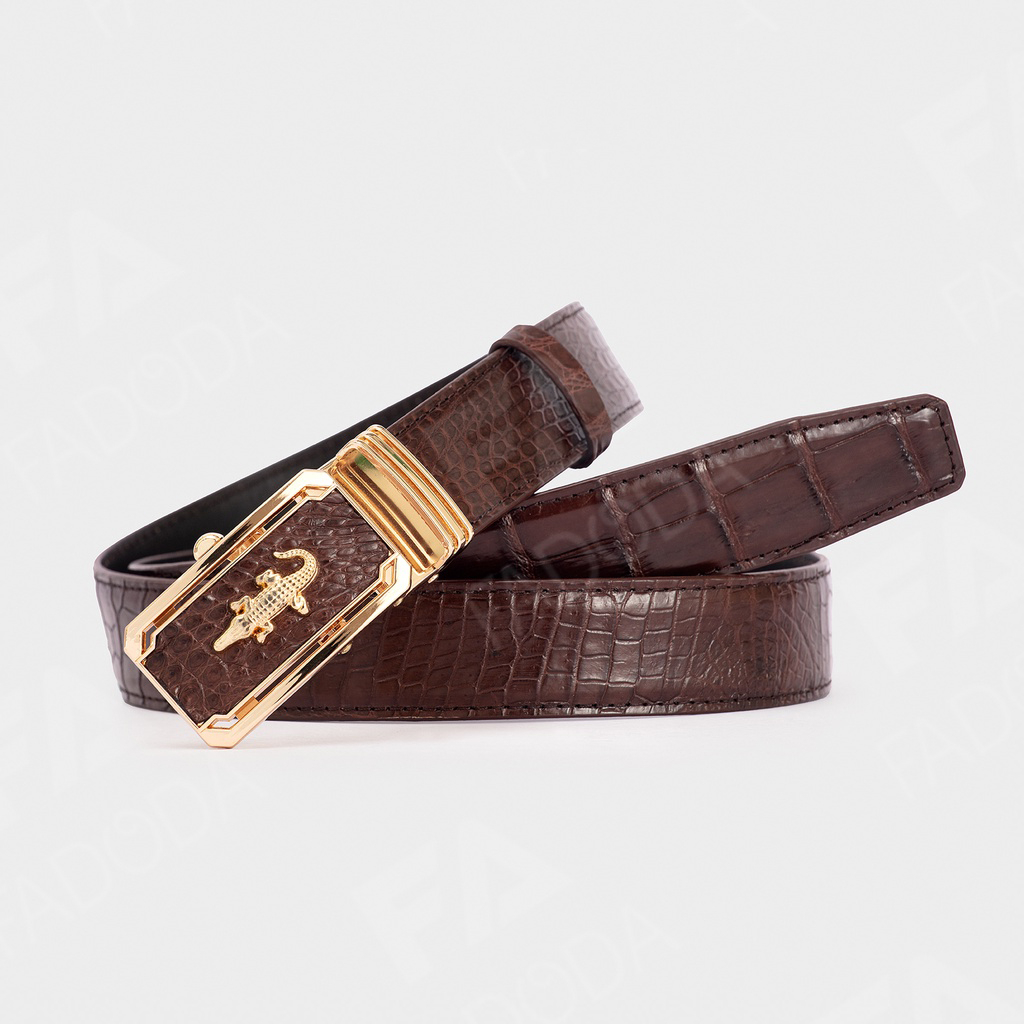 Thắt lưng nam ADL04, nịt bụng nam da bò dập vân cá sấu mặt khóa tự động hợp kim sang trọng - Zen Leather