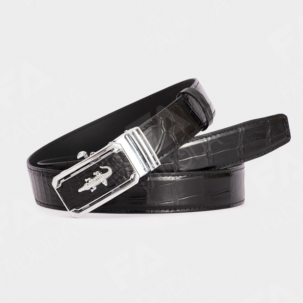 Thắt lưng nam ADL04, nịt bụng nam da bò dập vân cá sấu mặt khóa tự động hợp kim sang trọng - Zen Leather