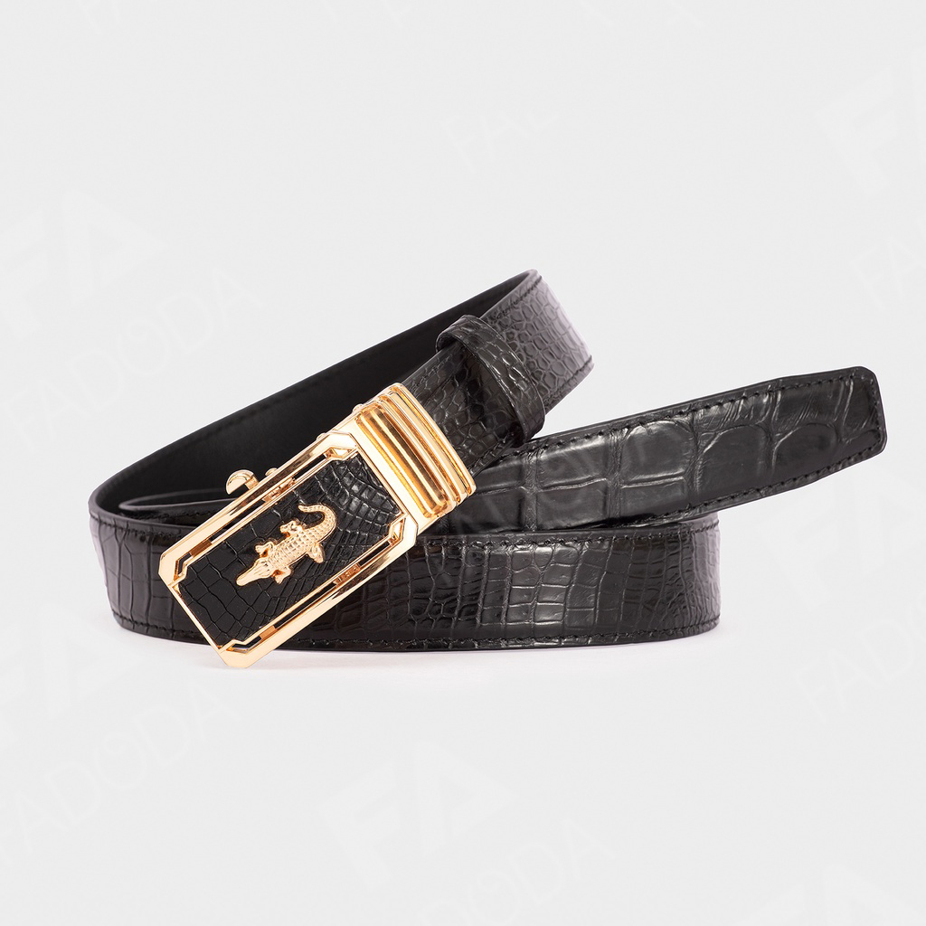 Thắt lưng nam ADL04, nịt bụng nam da bò dập vân cá sấu mặt khóa tự động hợp kim sang trọng - Zen Leather