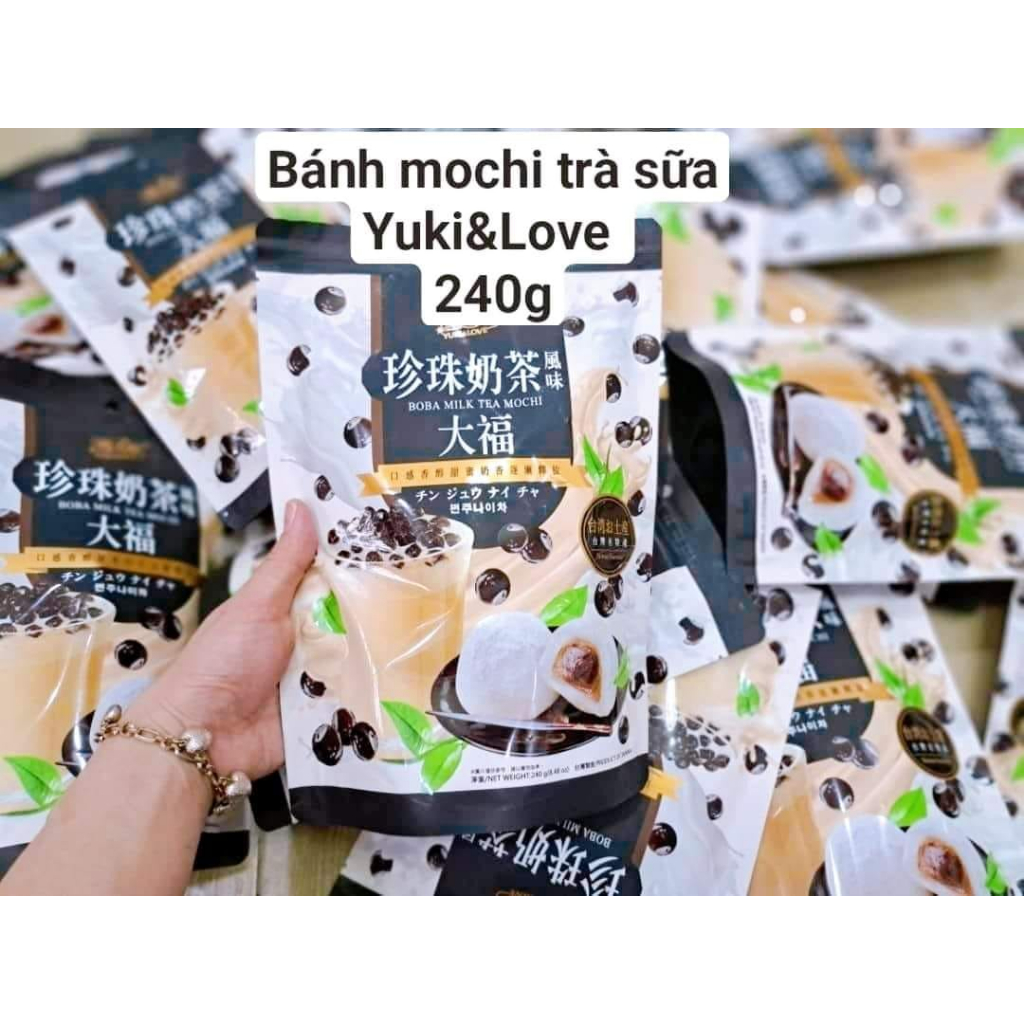 Bánh Mo chi vị trà sữa trân châu Yuki & Love Boba Milk Tea Mochi TAIWAN