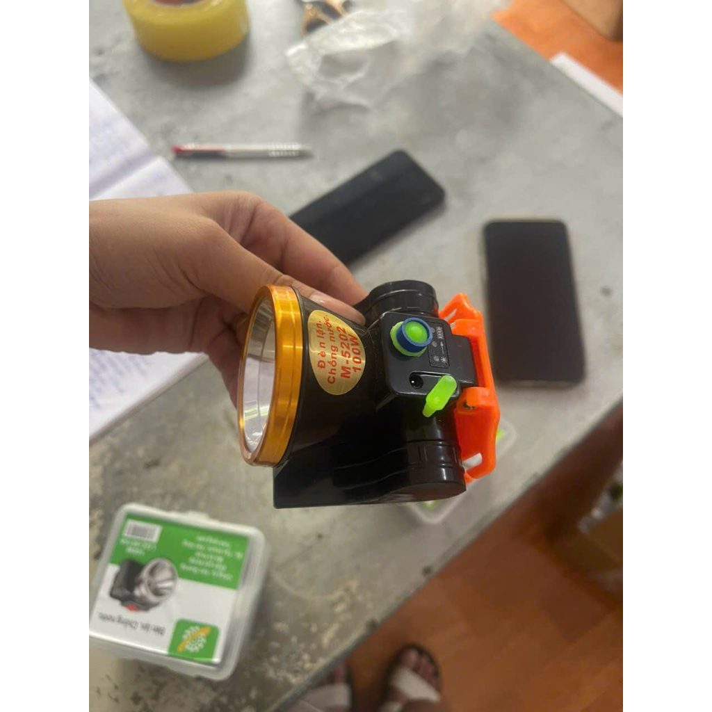 Đèn Lặn Đội Đầu Chống Nước Công Suất 100w Pin Trâu Siêu Sáng Chiếu Xa 3 Chế Độ Sáng