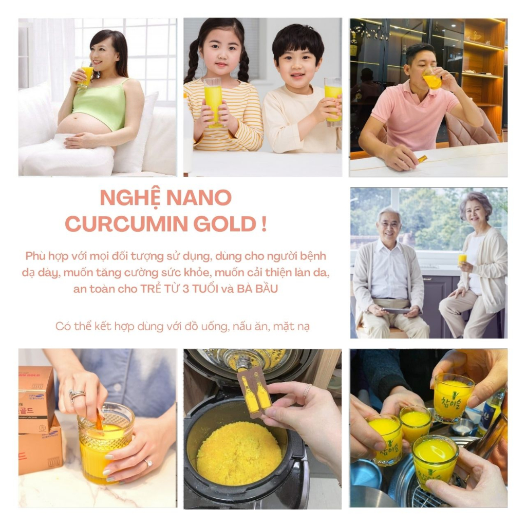 Tinh Nghệ Nano Curcumin Gold Hàn Quốc Làm Đẹp Chống Lão Hóa Tăng Cường Sức Khỏe