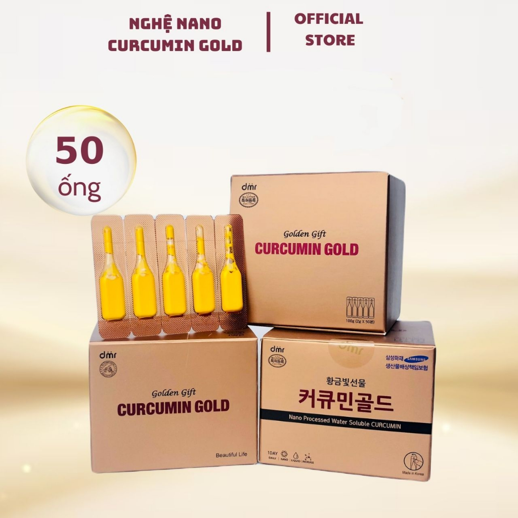Tinh Chất Nghệ Nano Curcumin Gold Hàn Quốc Tăng Cường Sức Khỏe Hộp 50 Tuýp