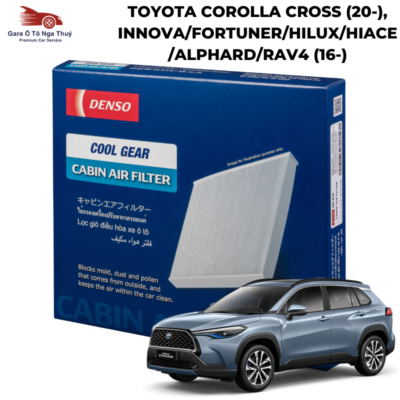 LỌC GIÓ ĐIỀU HÒA BOSCH/DENSO Dùng cho TOYOTA CROSS, INNOVA, FORTUNER, CAMRY, YARIS ĐỜI MỚI