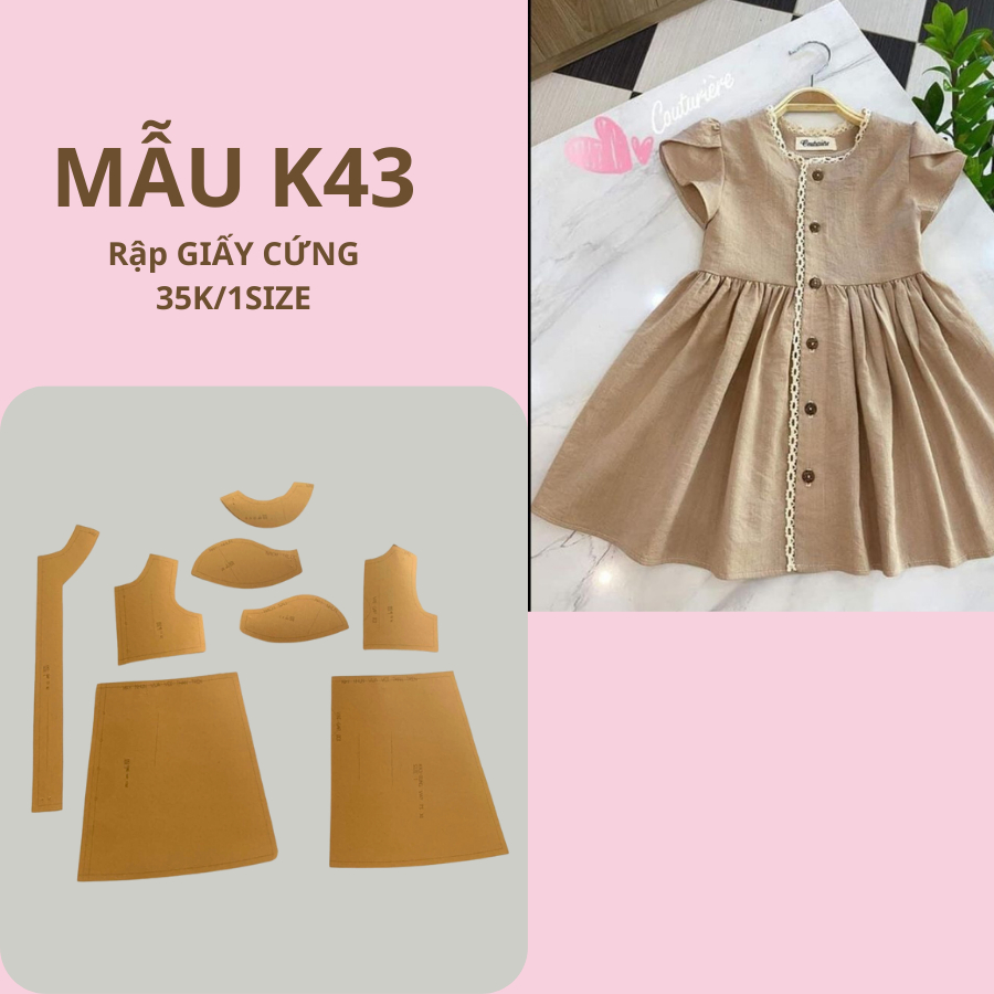 RẬP GIẤY CỨNG CẮT SẴN VÁY BÉ K43