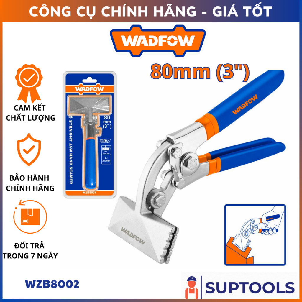 Kềm kẹp mỏ cong dẹp 3" WADFOW WZB8002 Kìm kẹp uốn bẻ tol Chiều dài 210mm Tay cầm thoải mái [Đồ nghề chính hãng]