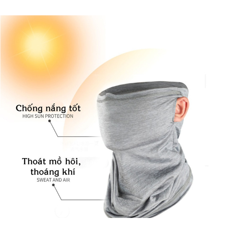 Khăn Phượt Xỏ Tai Đa Năng Chống Nắng Cao Cấp, Co Giãn 4 Chiều Thoáng Mát Thấm Hút Mồ Hôi
