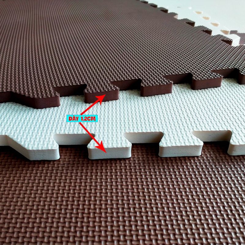 Thảm Xốp Nâu Kem 60cmx60cm màu sắc hiện đại an toàn cho bé