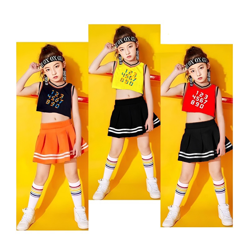 Set váy bé gái áo croptop chân váy liền chip thun cotton cao cấp,25- 43kg, Top1Kids