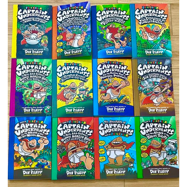 Sách -  The Adventures of captain underpants now in full color - bộ 12 cuốn màu