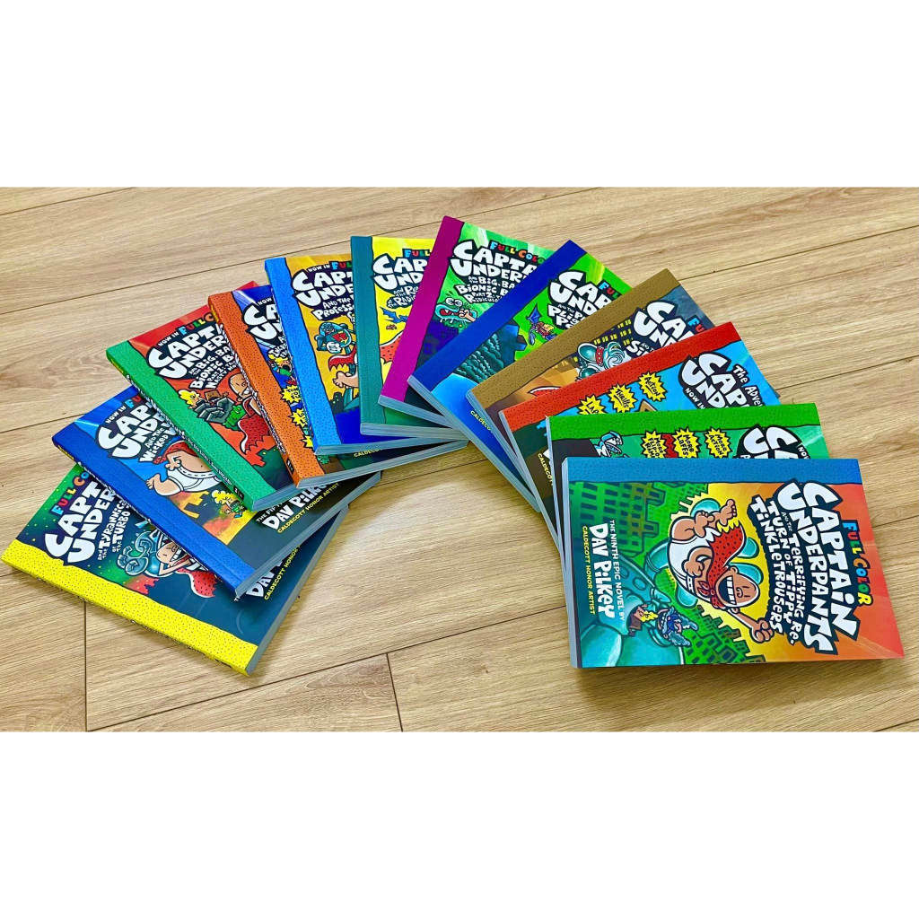 Sách -  The Adventures of captain underpants now in full color - bộ 12 cuốn màu
