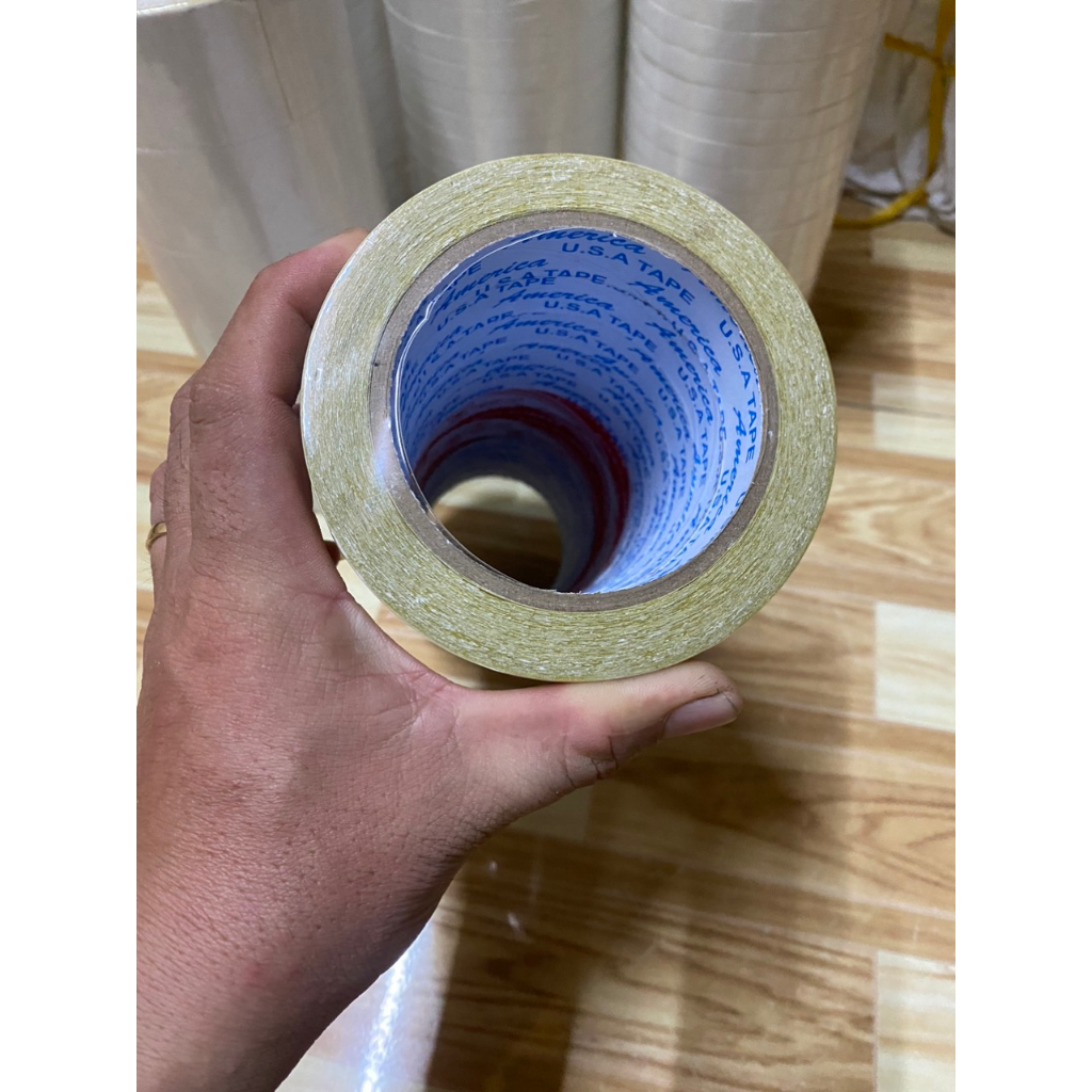 Băng keo 2 mặt vàng 12mm,24mm,48mm 23y độ dính cao sử dụng được nhiều.