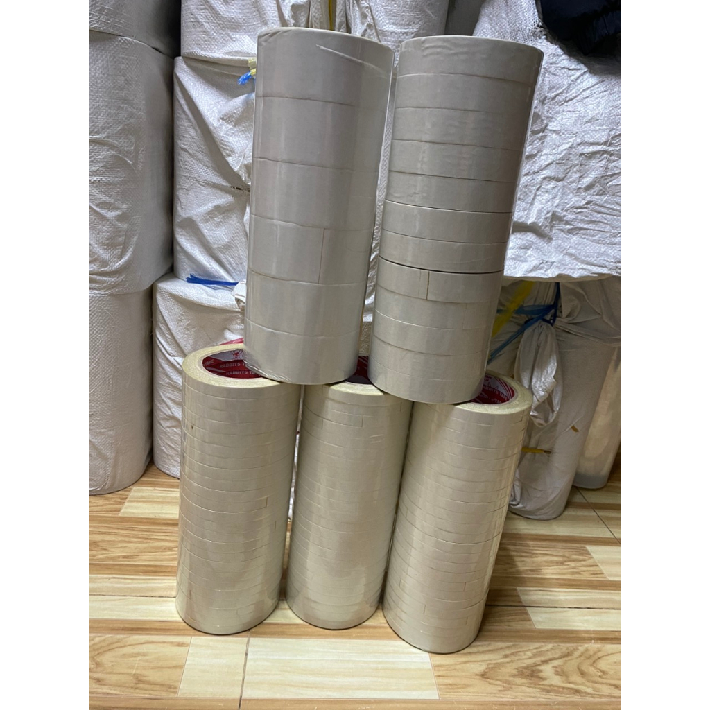 Băng keo 2 mặt vàng 12mm,24mm,48mm 23y độ dính cao sử dụng được nhiều.