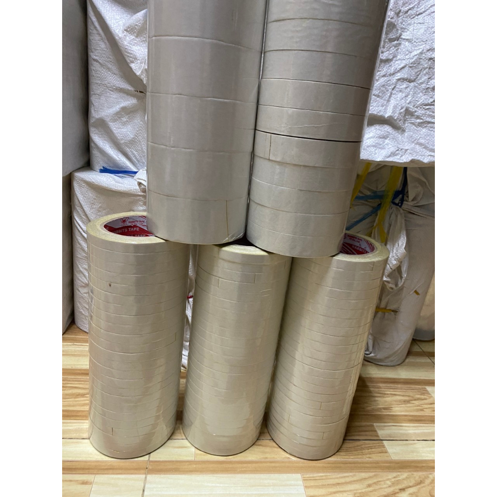 Băng keo 2 mặt vàng 12mm,24mm,48mm 23y độ dính cao sử dụng được nhiều.