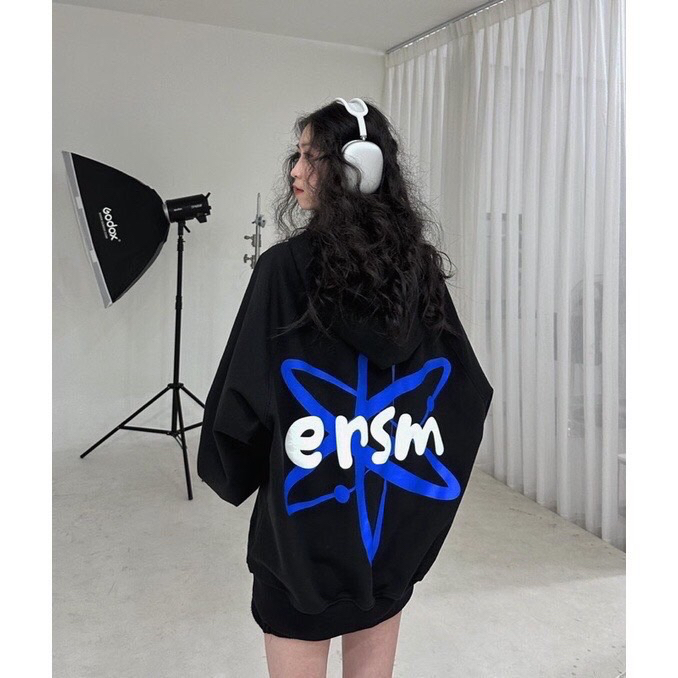 Áo hoodie nam nữ nỉ bông ERSM form rộng unisex mũ rộng , Áo khoác nỉ có mũ ulzzang phong cách Hàn Quốc