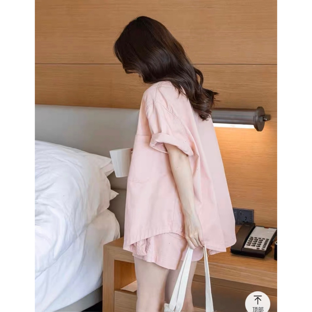 SET 3 MÓN KAKI HỒNG KÈM ÁO CROP TRẮNG 2S + SHORT💕