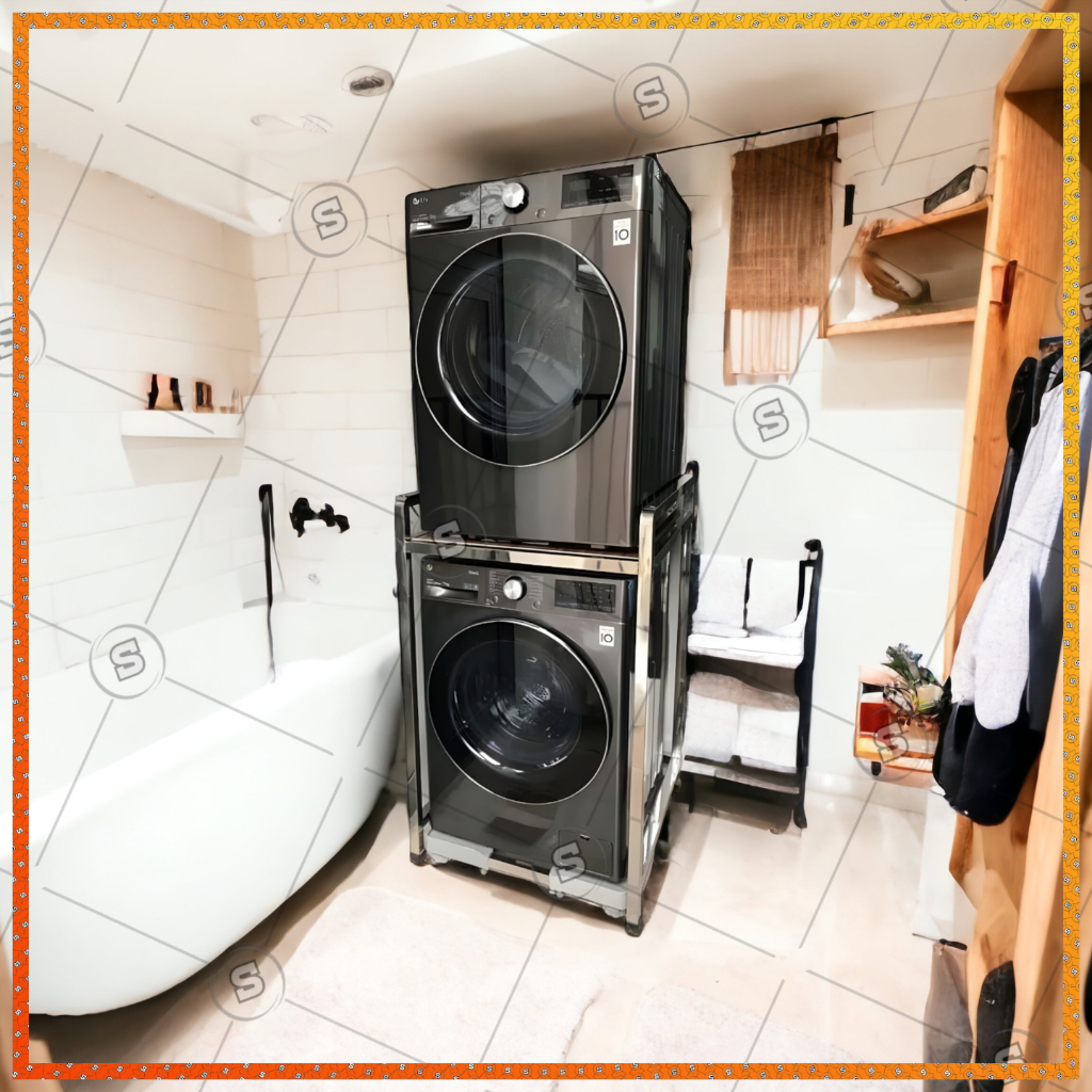 Kệ máy giặt, máy sấy 2 tầng chịu tải đến 300KG, phù hợp các loại máy giặt, máy sấy  - Bảo hành 2 năm