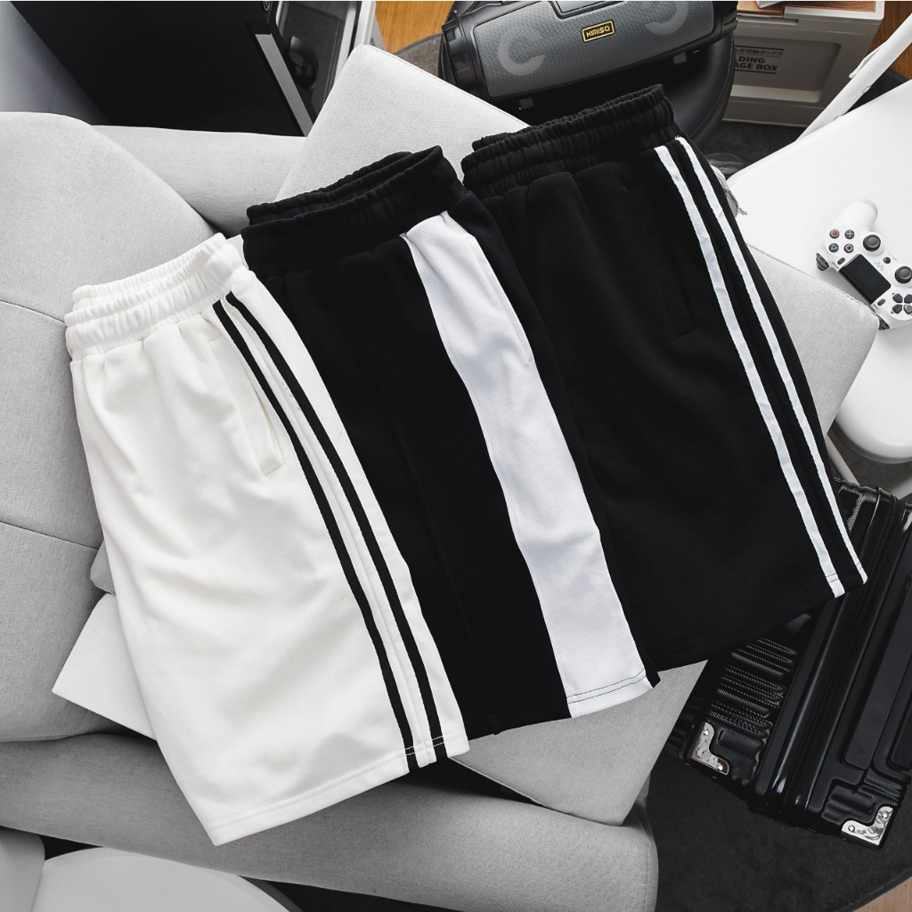 Quần short thun nỉ, cotton gân phối màu thời trang bigsize nam cỡ đại 140kg