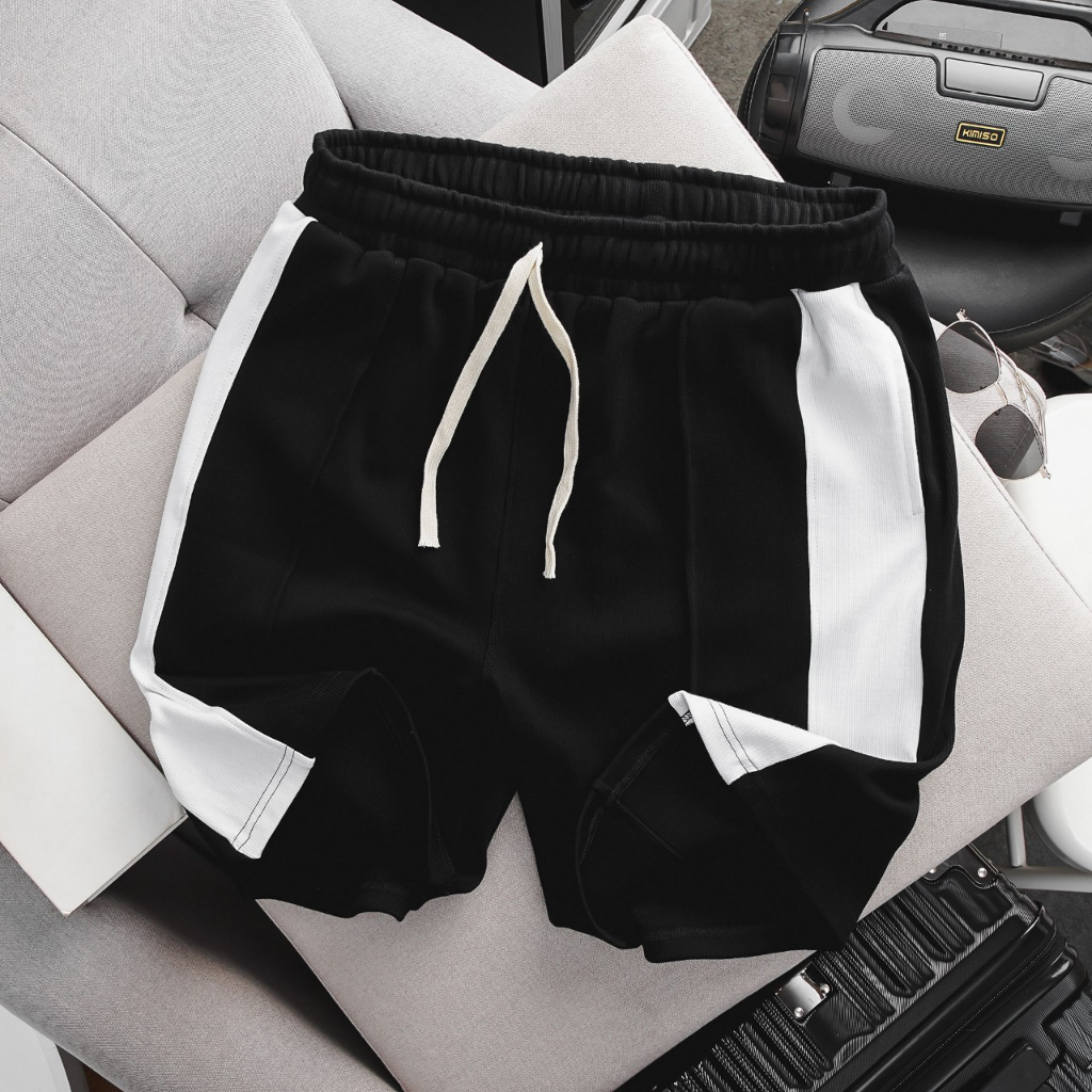 Quần short thun nỉ, cotton gân phối màu thời trang bigsize nam cỡ đại 140kg