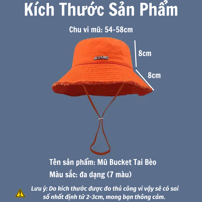 Mũ Bucket Mino Tai Bèo Viền Tua Rua Có Quai Đeo Phong Cách Hàn Quốc Unisex