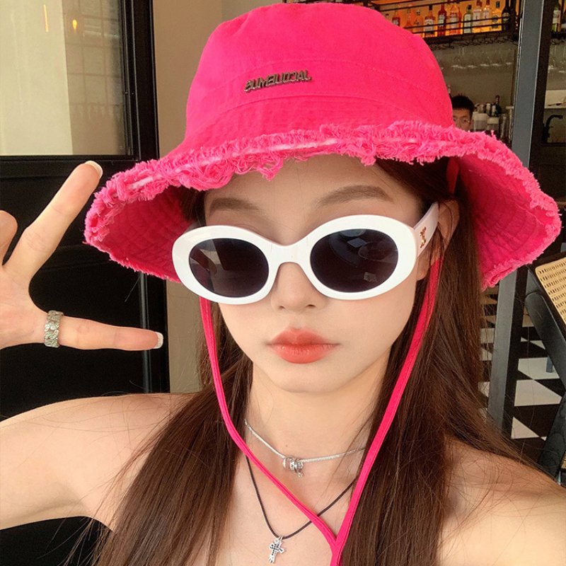 Mũ Bucket Mino Tai Bèo Viền Tua Rua Có Quai Đeo Phong Cách Hàn Quốc Unisex