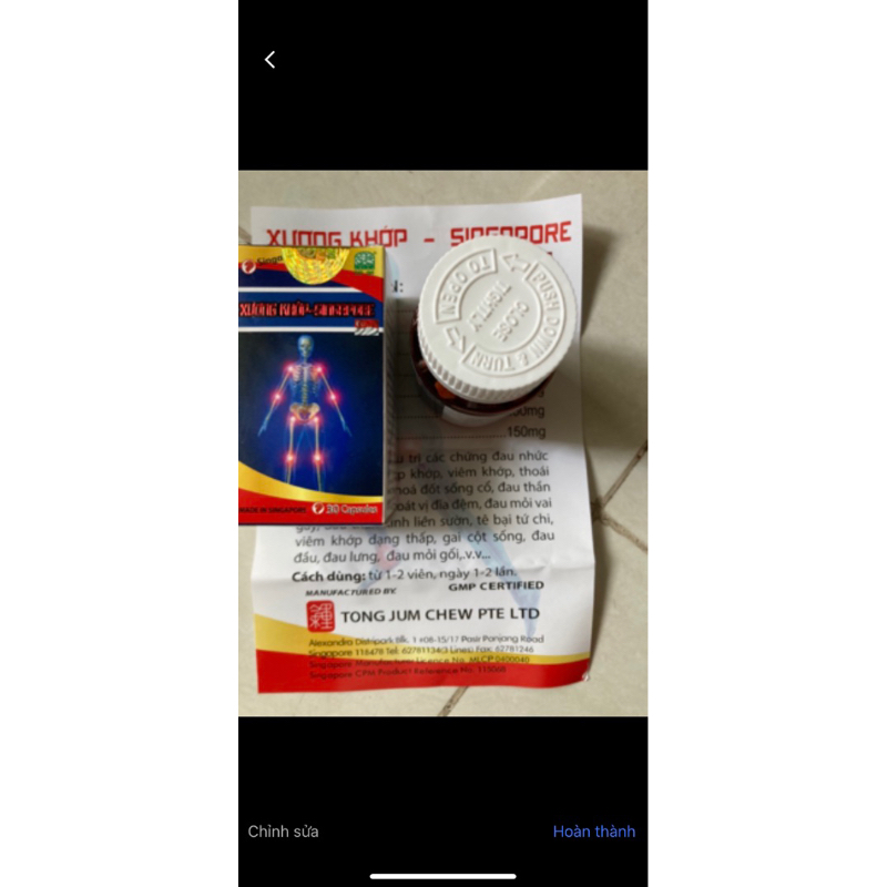 FREESHIP - XƯƠNG KHỚP SINGAPORE CHÍNH HÃNG, hộp 30 viên