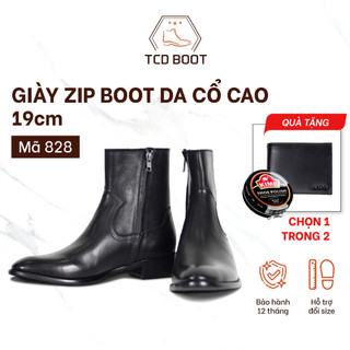 Giày Da Nam zíp boot khóa kéo mã 828
