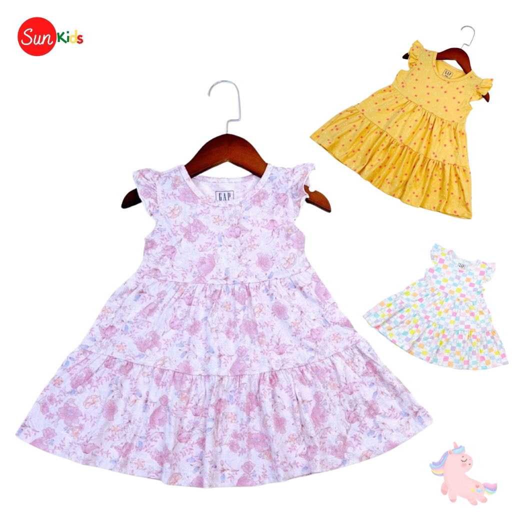 Váy bé gái chất cotton, đầm bé gái size 2-10 tuổi, đầm trẻ em SUNKIDS có nhiều màu